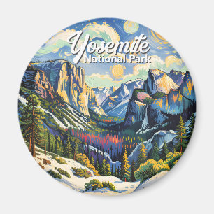 Íman Túnel de Vista das Montanhas de Yosemite Inverno C