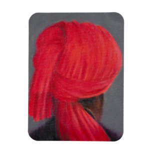 Íman Turbante vermelho no cinza 2014