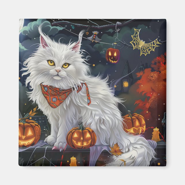 Íman Turco Angora Cat Halloween Spooky (Frente)