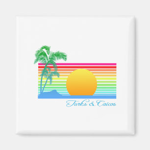 Íman Turcos Caicos do por do sol da praia