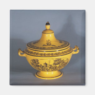 Íman Tureen com design preto do impressão, c.1820