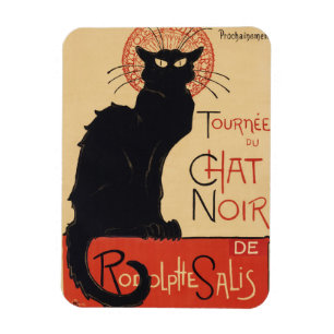 Íman Turnê do Gato Preto Vintage Black Cat Art Nouveau