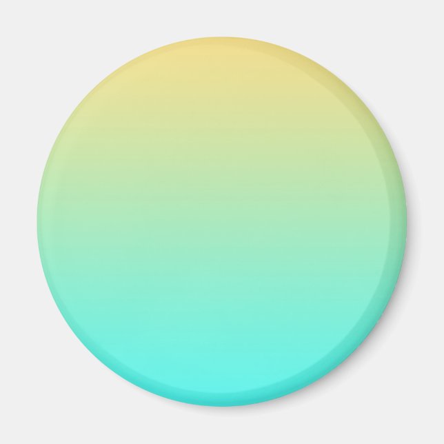 Íman Turquesa de Fundo Gradiente de Pastel Amarelo (Frente)