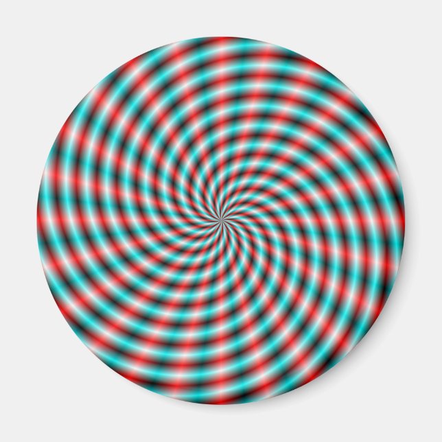 Íman Turquesa do Magnet e Raios Espirais Vermelhos (Frente)
