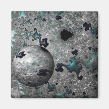 Turquesa e Silver Mandelbrot com Esfera Magnet