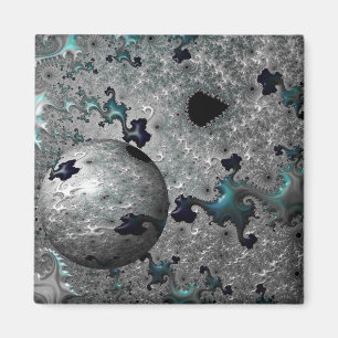 Íman Turquesa e Silver Mandelbrot com Esfera Magnet