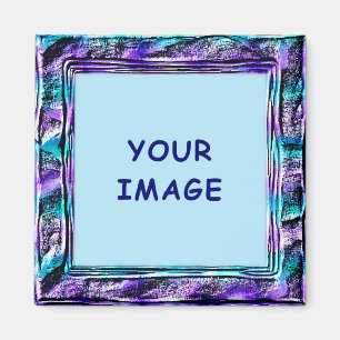 Íman Turquesa Moderna e Fronteira Faux Roxo