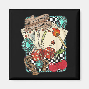 Íman Turquesa Retro Ocidental Velho Oeste Cowboy Cowgir