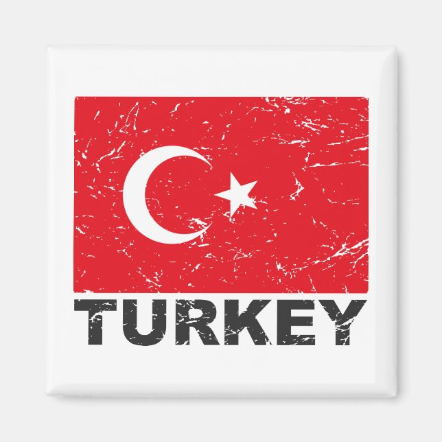Íman Turquia Vintage Flag (Frente)