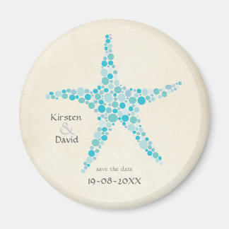Íman Turquoise Aqua Starfish Salve a Data Favor Magnet