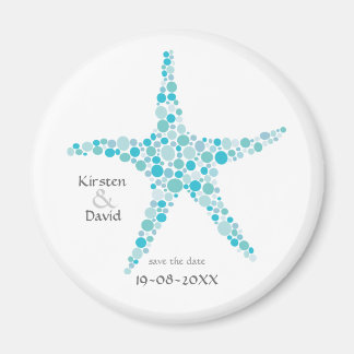 Íman Turquoise Aqua Starfish Salve a Data Favor Magnet