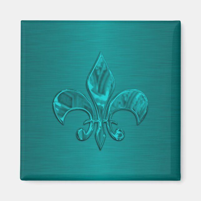 Íman Turquoise Fleur de Lis (Frente)