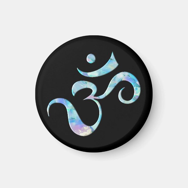 Íman Turquoise Marbled Om (Frente)