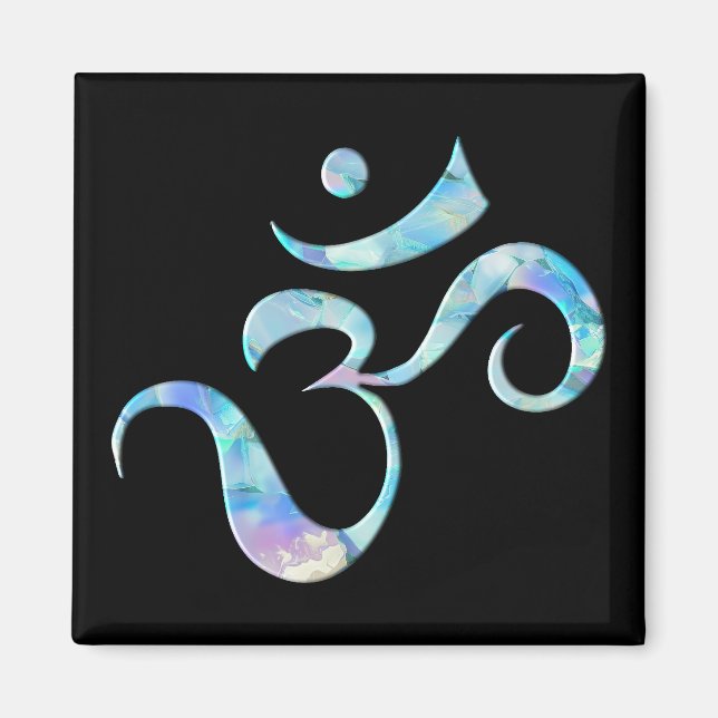 Íman Turquoise Marbled Om (Frente)