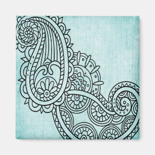 Íman Turquoise Mehndi Motif Magnet