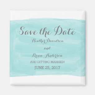 Íman Turquoise Watercolor Save the Date Magnet