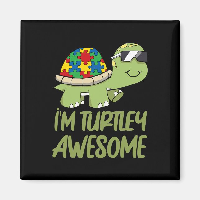 Íman Turtle Incrível Autismo Quebra-cabeça (Frente)