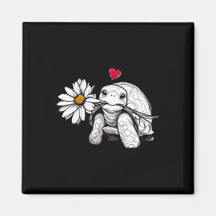 Íman Turtle Love Flower Daisy Nature Selvagens Animal