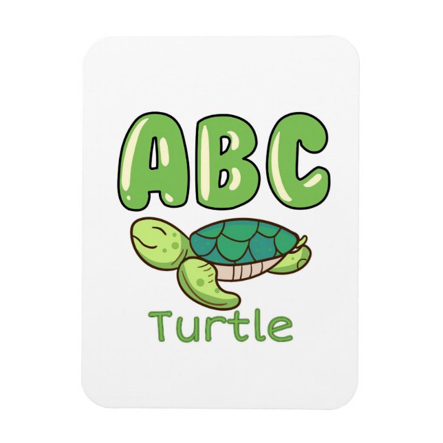 Íman Turtle Lover Alphabet ABC - Letra Turtle (Vertical)