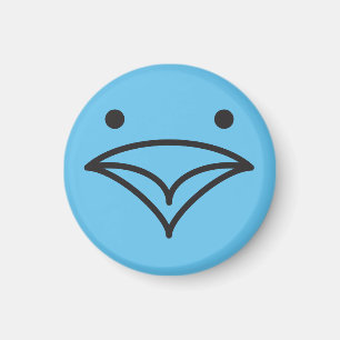 Íman Tweet Engraçado Pássaro Azul da Felicidade Face