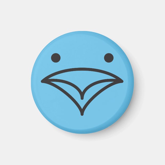 Íman Tweet Engraçado Pássaro Azul da Felicidade Face (Frente)