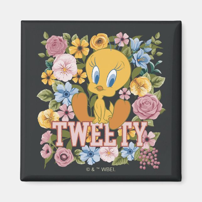 Íman TWEETY™ Gráfico de Bordado Floral (Frente)