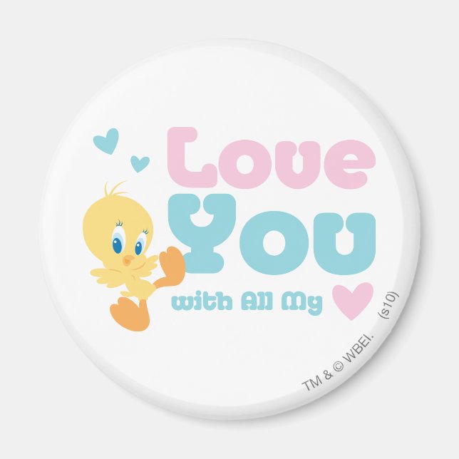 Íman TWEETY™ "Te Amo Com Todo O Meu Coração" (Frente)