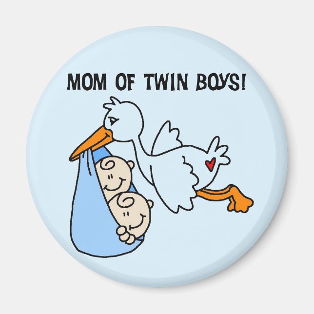 Íman Twin Boys, Camisetas e presentes da mamãe-Stork (Frente)