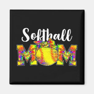 Íman Tye Softball Mãe Tee Softball Game Day Vibes Mothe