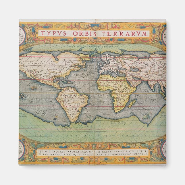 Íman Typus Orbis Terrarum, mapa do mundo (Frente)