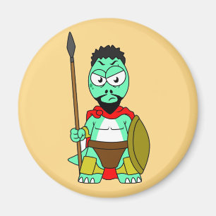 Íman Tyrannosaurus Rex Vestido Como Leonidas.