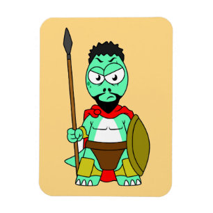 Íman Tyrannosaurus Rex Vestido Como Leonidas.