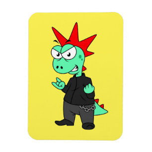 Íman Tyrannosaurus Rex Vestido Como Um Punk.