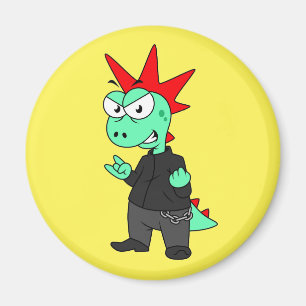 Íman Tyrannosaurus Rex Vestido Como Um Punk.