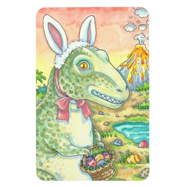 Íman TYRANNOSAURUS T REX EASTER BUNNY MAGNET Lge (Vertical)