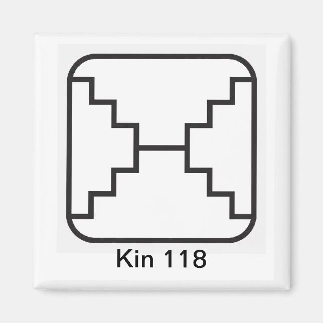 Íman Tzolkin Espelho Branco Kin 118 (Frente)