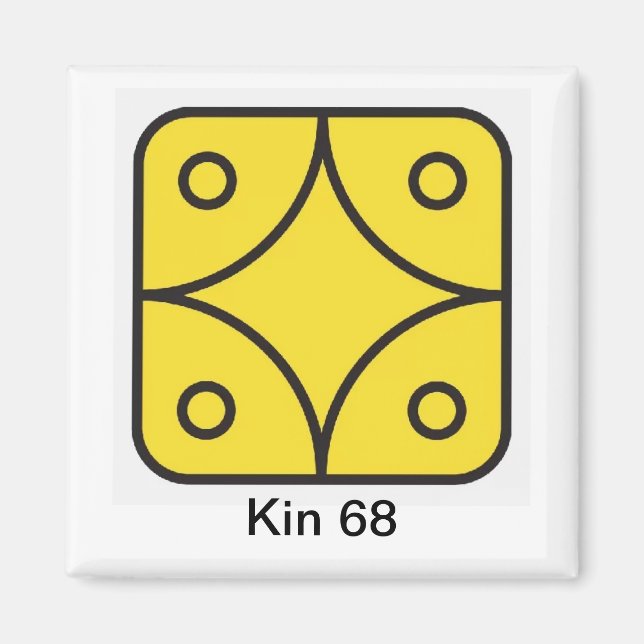 Íman Tzolkin Estrela Amarela Kin 68 (Frente)