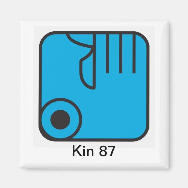 Íman Tzolkin Mao Azul Kin 87 (Frente)