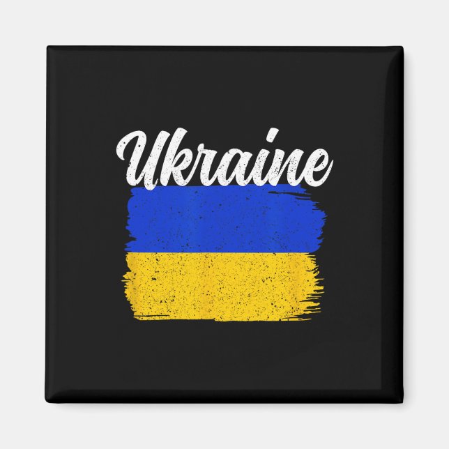 Íman Ucrânia Apoiar Bandeira da Ucrânia Liberdade Solid (Frente)