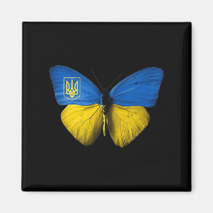 Íman Ucrânia Borboleta Ucrânia Bandeira Ucraniana Amor