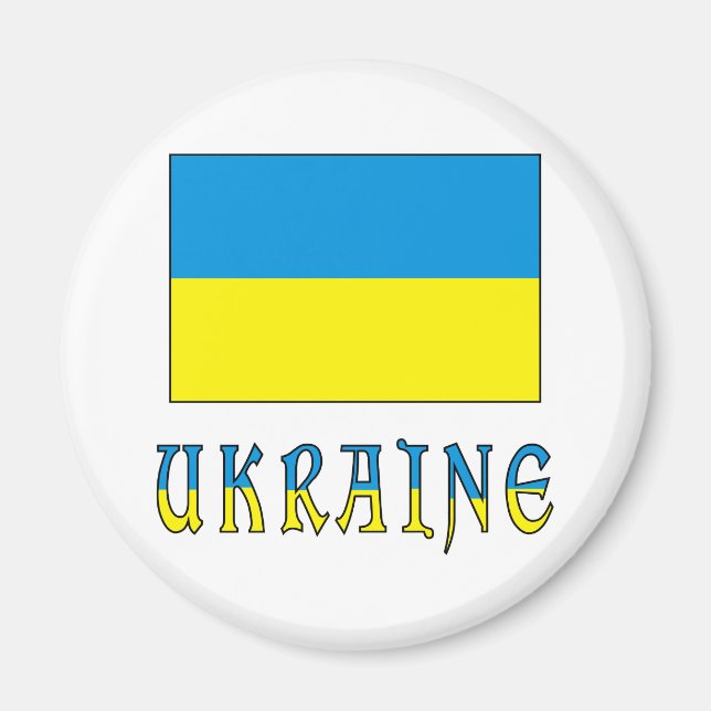 Íman Ucrânia e Bandeira da Ucrânia (Frente)