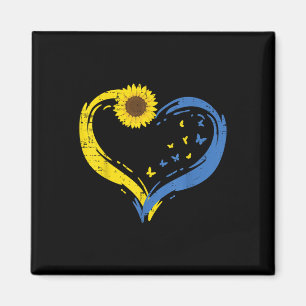 Íman Ucrânia Heart Sunflower Butterfly Ucraniana