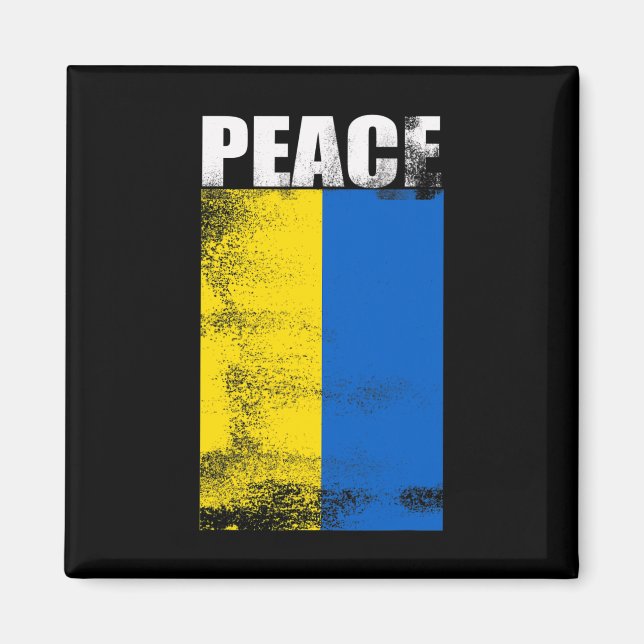 Íman Ucrânia Para Homens Bandeira Paz Fique Com Unkrain (Frente)