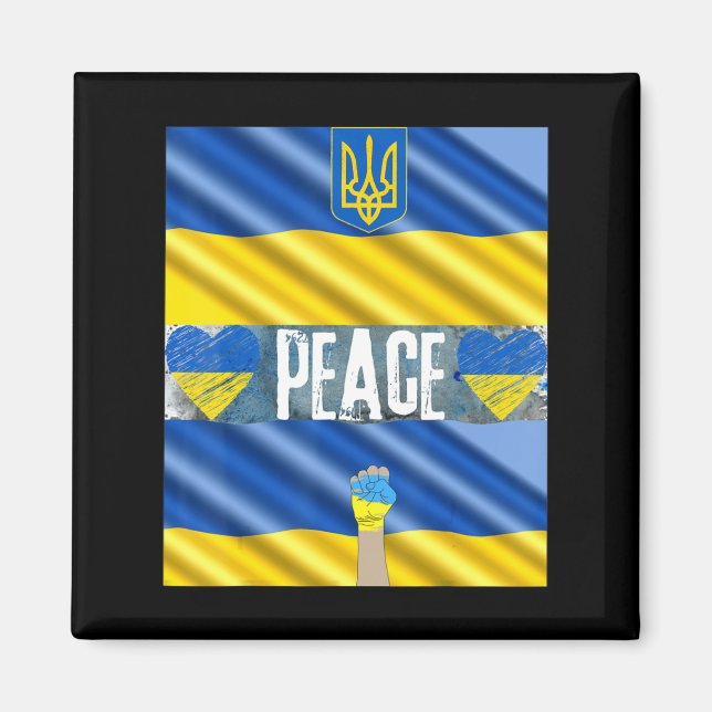 Íman Ucrânia pela paz levante para a Ucrânia Pare o W (Frente)