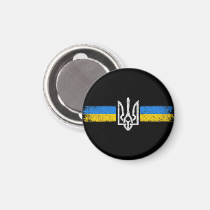 Íman Ucrânia Trident - Símbolo de Bandeira da Ucrânia