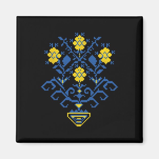 Íman Ucrânia Ucraniano Kiew Trysub Bandeira 11  (Frente)