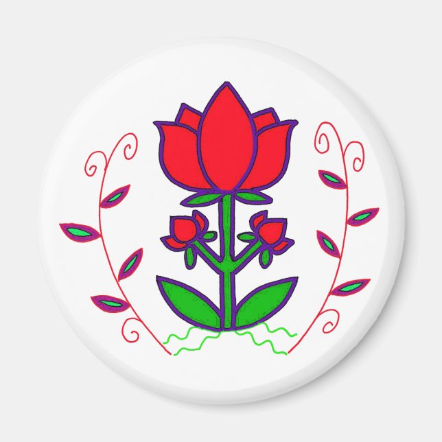 Íman Ucraniano Folk Art Motif - Árvore da Vida (Frente)