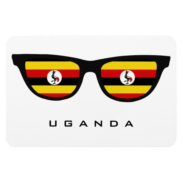 Íman Uganda Shades texto personalizado e ímã de cor (Horizontal)