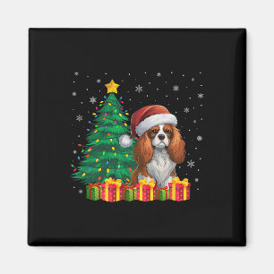 Íman Ugly Cavalier King Charles Spaniel Santa Hat Xmas