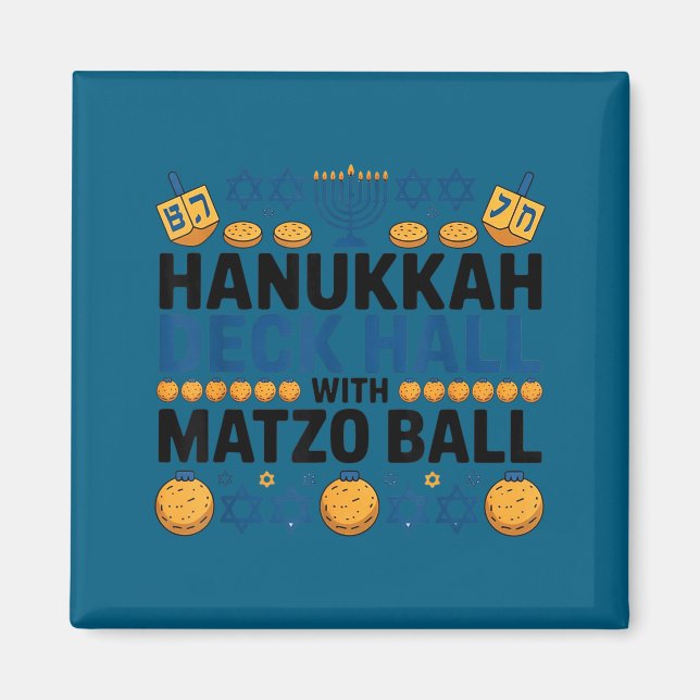 Íman Ugly Hanukkah Deck Hall With Matzo Ball Chanukah  (Frente)